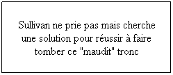 Zone de Texte: Sullivan ne prie pas mais cherche une solution pour russir  faire tomber ce "maudit" tronc
